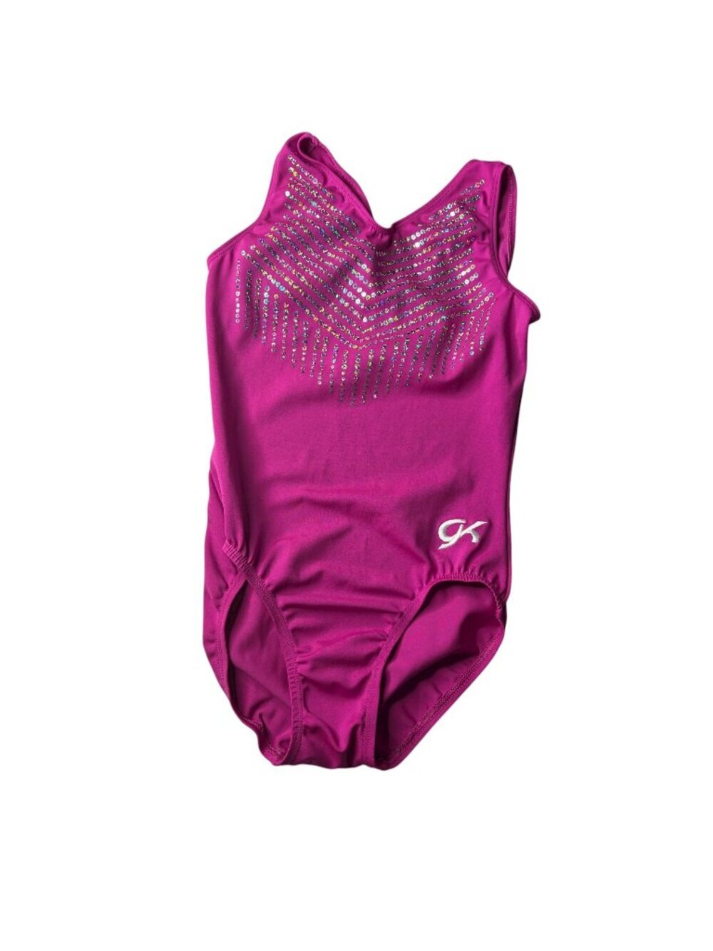 GK Gymnastics Leotard Pink Silver Studs Size Adult Extra Small ASX